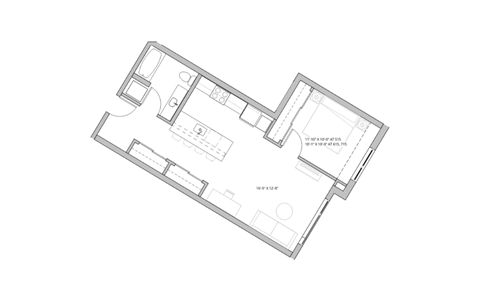 a small floor plan of a bedroom and a bathroom
